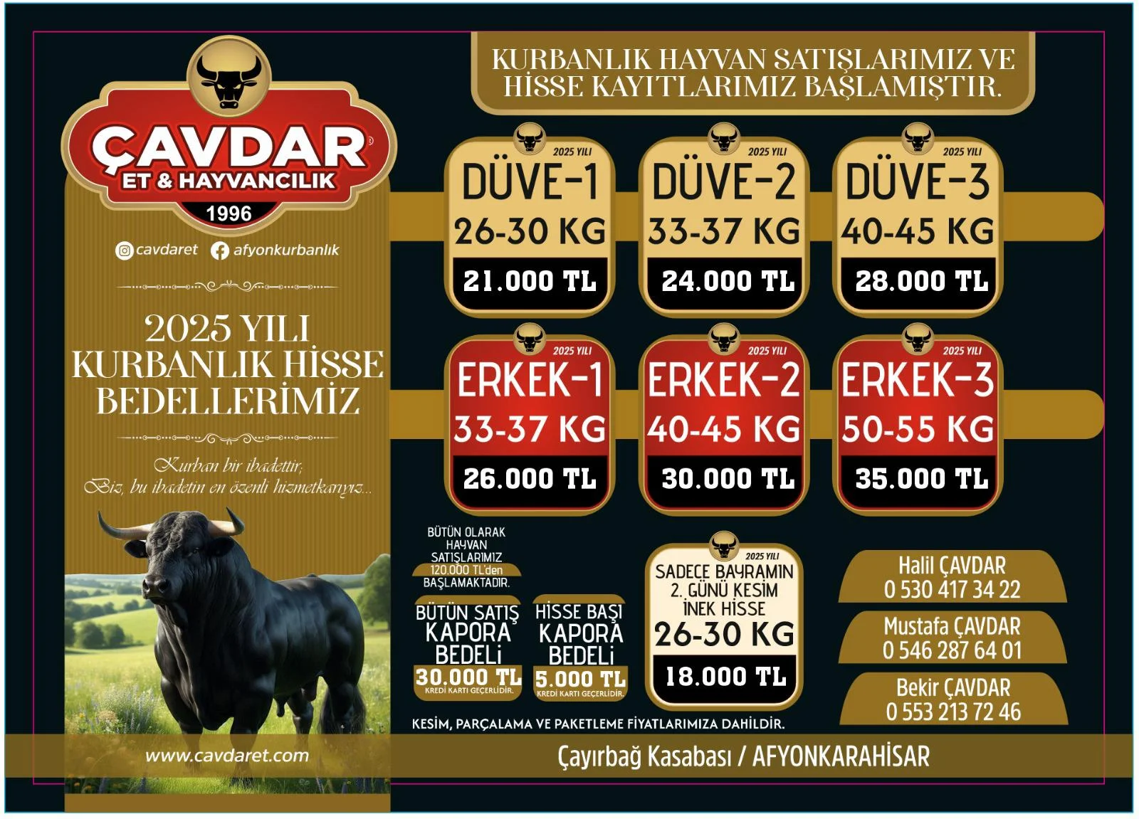 Afyon Kurbanlık | Akika Kurbanı | Şükür Kurbanı | Afyon Adaklık Kurban