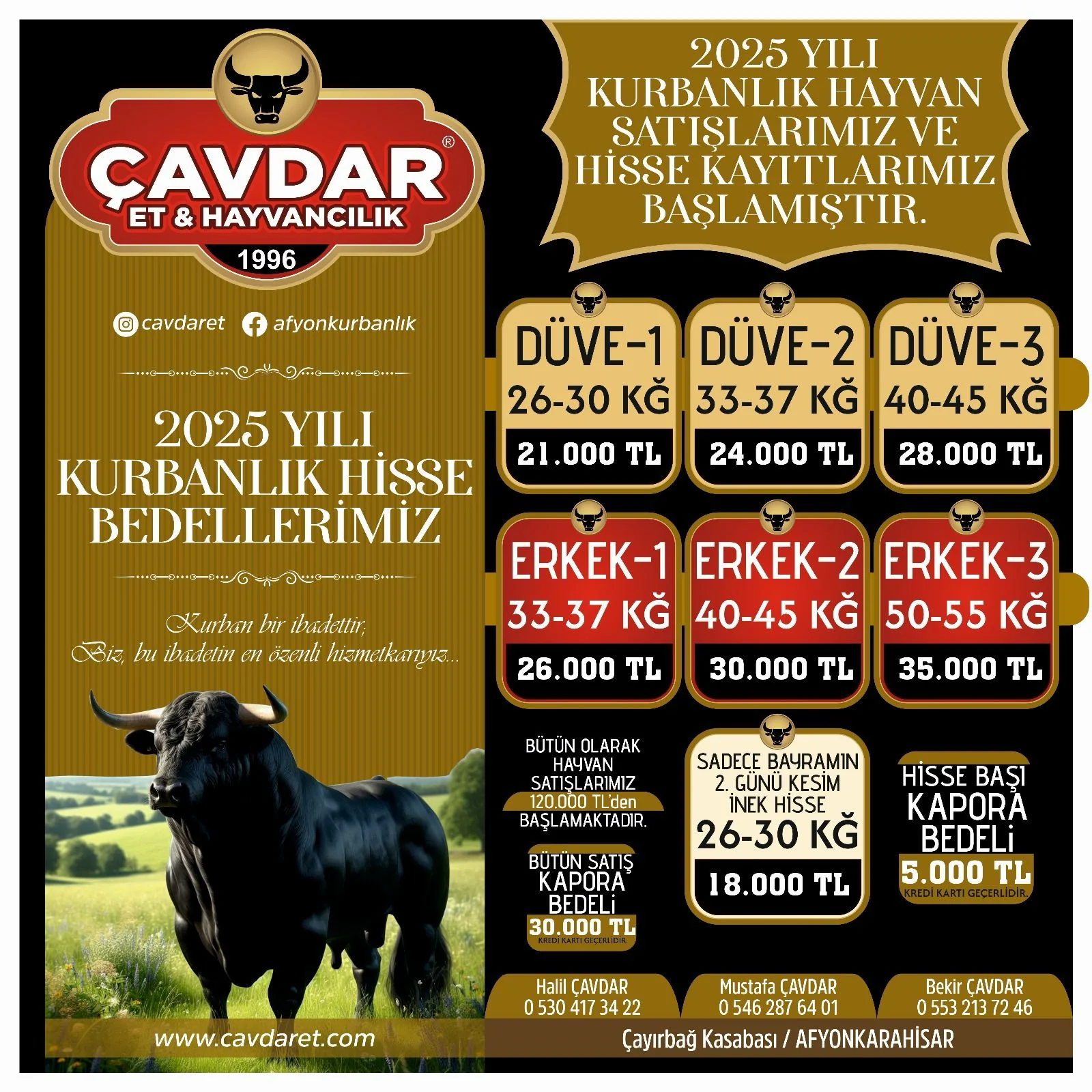 Afyon Kurbanlık | Akika Kurbanı | Şükür Kurbanı | Afyon Adaklık Kurban